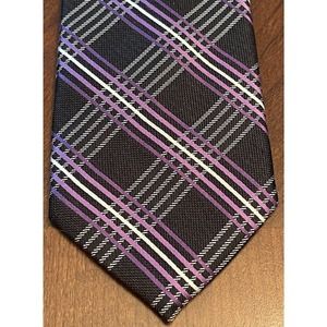 Forsyth Purple Black Hand Made 100% Silk Men’s Neck Tie Made In China